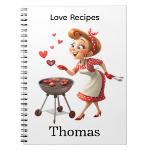 Caderno Espiral Receita Corações Vermelhos de Amor