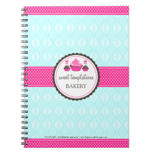 Caderno Espiral Receita da padaria de Pop e cupcakes
