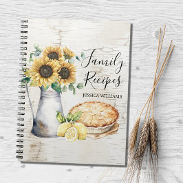 Caderno Espiral Receita de Família da Casa de Campo Rústica e Eleg