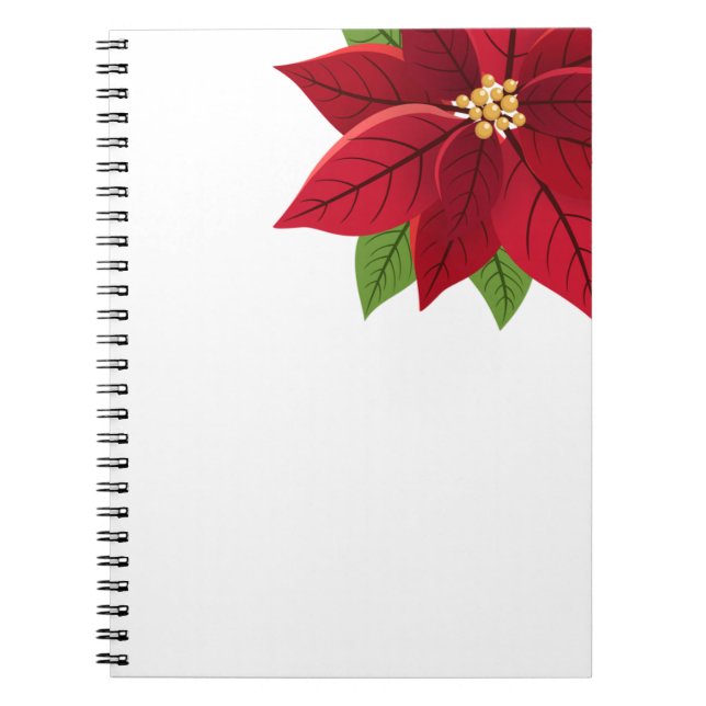 Caderno Espiral Receita de Poinsettia de Natal (Frente)