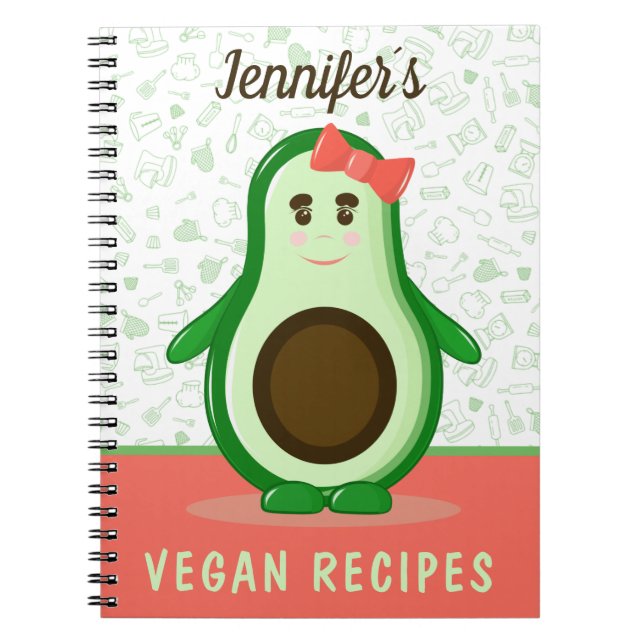 Caderno Espiral Receita de Vegan Personalizada (Frente)