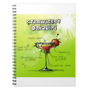 Caderno Espiral Receita do daiquiri de morango - presente do