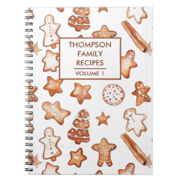Caderno Espiral Receita Personalizada de Biscoitos de Natal