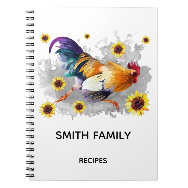 Caderno Espiral Receita personalizada de cozinha notebook (Frente)