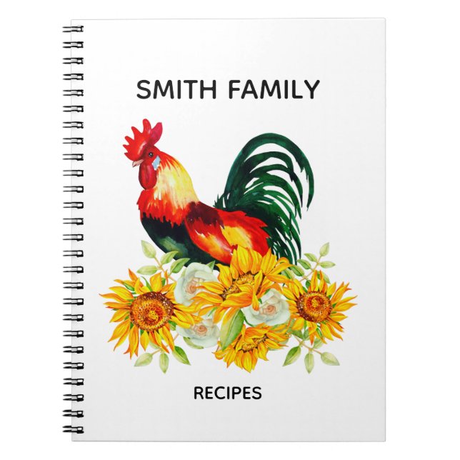 Caderno Espiral Receita personalizada de cozinha notebook (Frente)