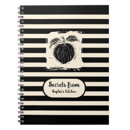 Caderno Espiral Receita Pessoal de Maçãs Cottagecore