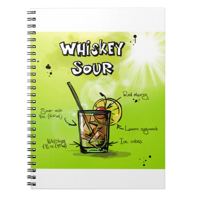 Caderno Espiral Receita Whiskey Cocktail (Frente)