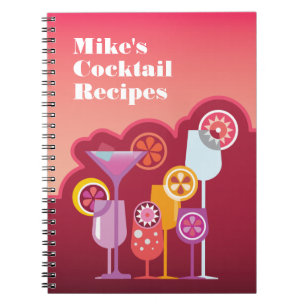 Caderno Espiral Receitas customizáveis do cocktail