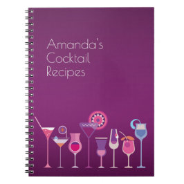 Caderno Espiral Receitas customizáveis do cocktail