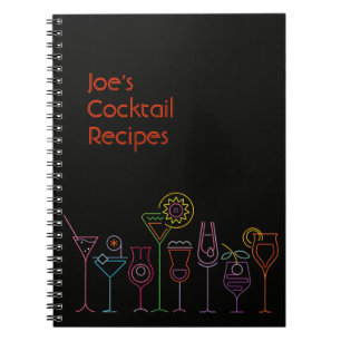 Caderno Espiral Receitas customizáveis do cocktail