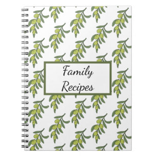 Caderno Espiral Receitas Da Família De Olivas Verdes
