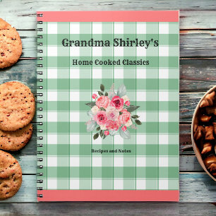 Caderno Espiral Receitas da Vovó Fazenda de Gingham Country