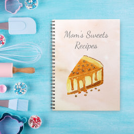 Caderno Espiral Receitas de Cheesecake de Aquarela da Confeitaria
