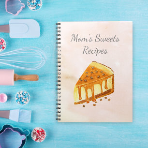 Caderno Espiral Receitas de Cheesecake de Aquarela da Confeitaria