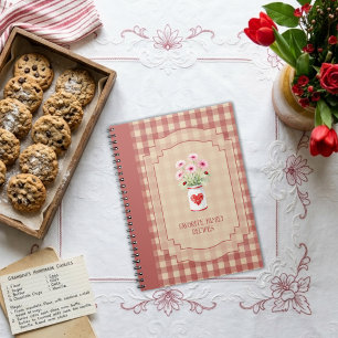 Caderno Espiral Receitas de Família Rústicas Vintage Vermelho Cott