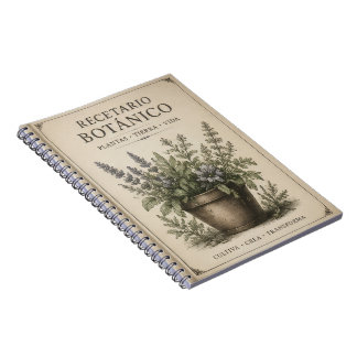 Caderno Espiral recetario botanico de bolsillo