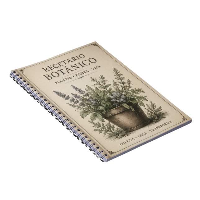 Caderno Espiral recetario botanico de bolsillo (Lado Direito)