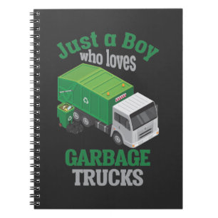 Caderno Espiral Reciclagem Legal de Garbage Truck amando Boy Toddl