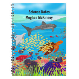 Caderno Espiral Recife de Coral Ningaloo Vibrante Inspirado