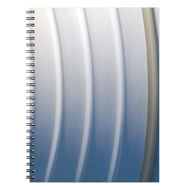 Caderno Espiral Recipiente de plástico azul e branco (Frente)