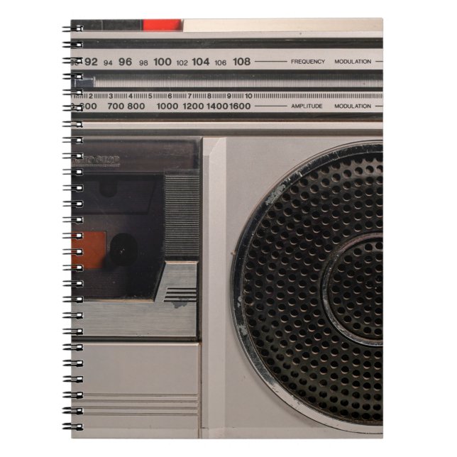 Caderno Espiral Reco de cassete de rádio estéreo portátil retroatu (Frente)