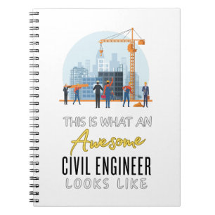 Caderno Espiral Reconhecimento Incrível de Engenheiro Civil