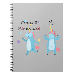 Caderno Espiral Recursos Humanos RH Unicórnio Engraçado