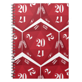 Caderno Espiral Red-20-Sided-Dice-Pattern