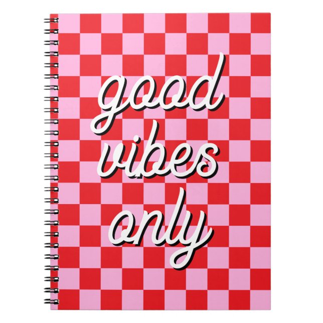 Caderno Espiral Red and Light Pink Checkered (Frente)