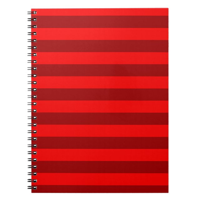 Caderno Espiral Red and Maroon Stripes Design (Frente)
