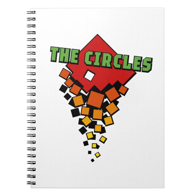 Caderno Espiral Red and Yellow Squares with Green the Circles Text (Frente)