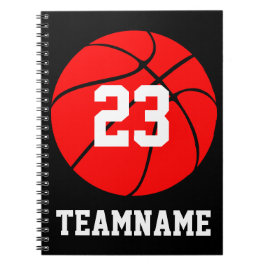 Caderno Espiral Red Basball Custom Team & Jersey Number School