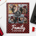 Caderno Espiral Red Buffalo Plaid Lumberjack Family Photo Collage<br><div class="desc">Upload your favorite photos to make your own unique personalized photo gift.</div>