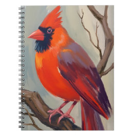 Caderno Espiral Red Cardinal Watercolor Painting