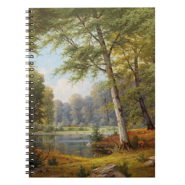 Caderno Espiral Red Deer by the Forest Pond (Frente)