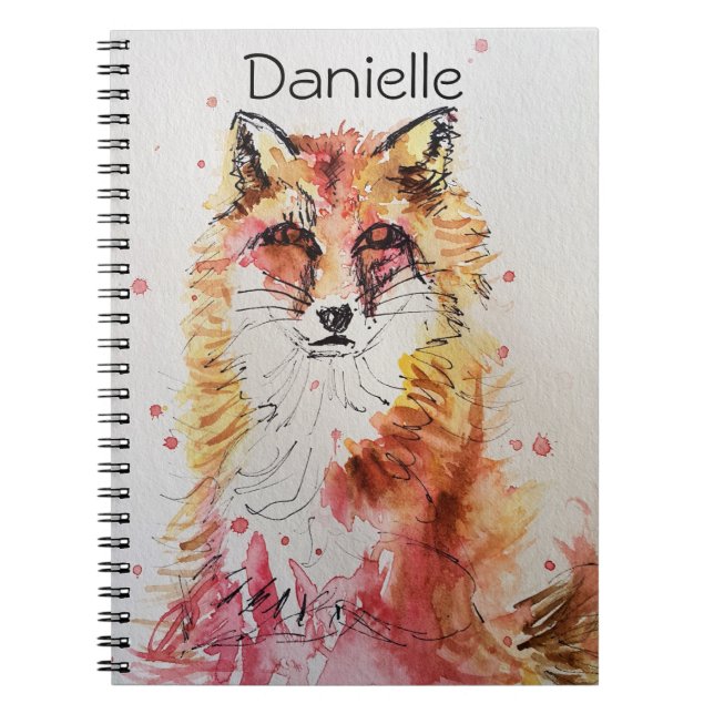 Caderno Espiral Red Fox raposas Girls name Notebook (Frente)