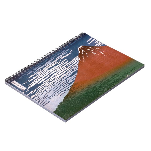 Caderno Espiral Red Fuji, Aka Fujiyama Volcano Katsushika Hokusai (Left Side)