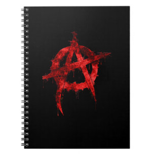 Caderno Espiral Red Graffiti Anarchy Symbol