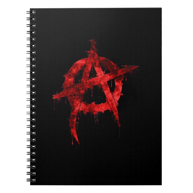 Caderno Espiral Red Graffiti Anarchy Symbol (Frente)