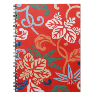Caderno Espiral Red Hawaiian Japan Kimono: Vintage Floral