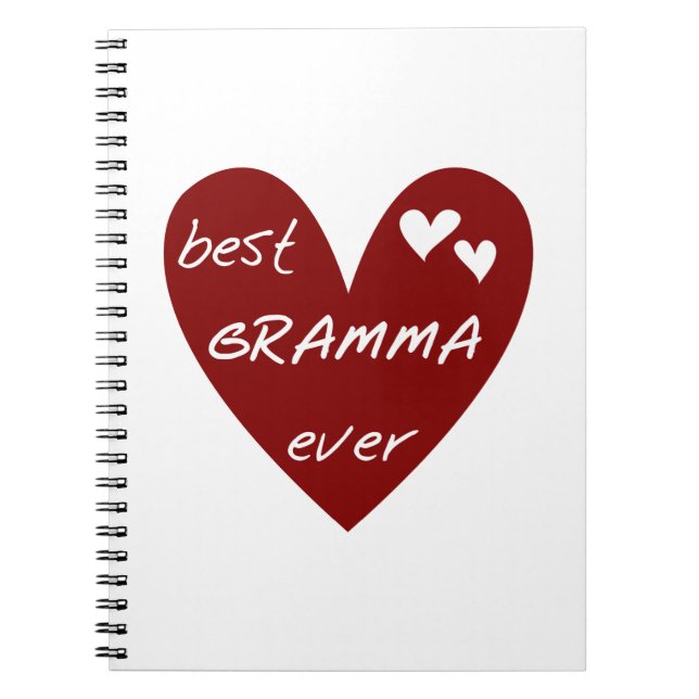 Caderno Espiral Red Heart Best Gramma Ever Gifts (Frente)