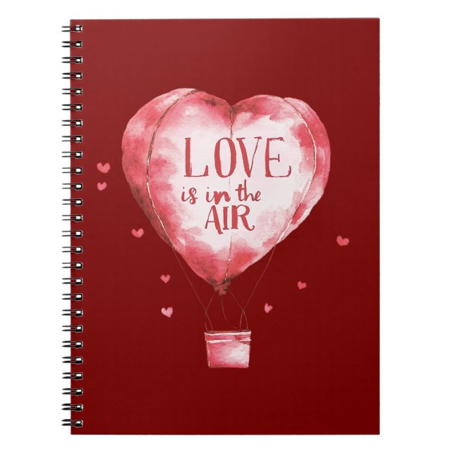 Caderno Espiral Red Hearts Love Balon (Frente)