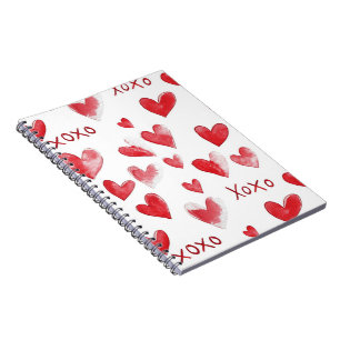 Caderno Espiral Red Hearts XOXO Love