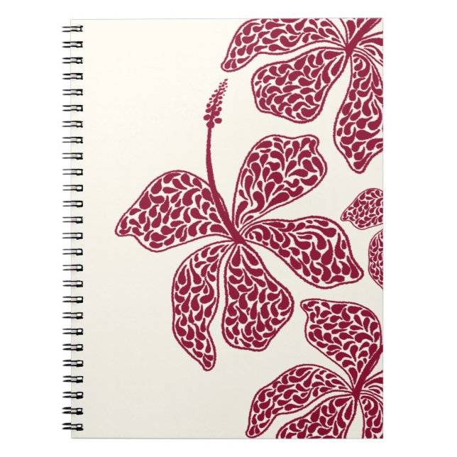Caderno Espiral Red Hibiscus Art Floral  Notebook (Frente)