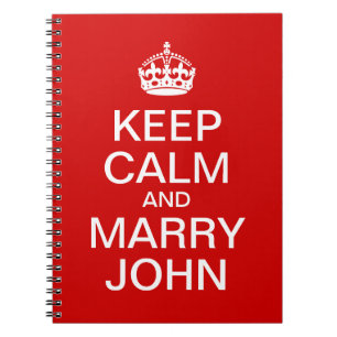 Caderno Espiral Red Keep Calm and Casado Groom