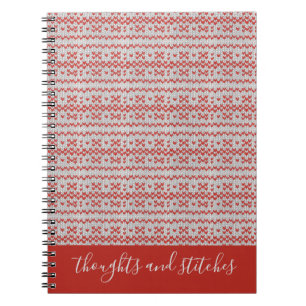 Caderno Espiral RED NORDIC KNIT + Texto II