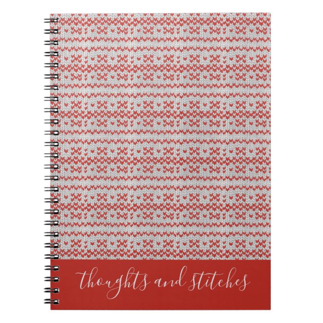 Caderno Espiral RED NORDIC KNIT + Texto II (Frente)