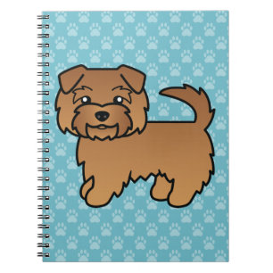 Caderno Espiral Red Norfolk Terrier Cachorro Ilustração Azul