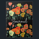 Caderno Espiral Red Orange Poppy Poppies floral Watercolor Journal<br><div class="desc">Red Orange Poppy Poppies floral Watercolor Journal. A great place to write all those treasured little thoughts,  for a unique and touching gift! Designed from my original watercolor paintings.</div>