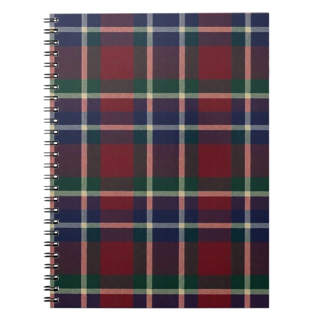 Caderno Espiral Red Plaid Tartan Journal – Classic Cozy Pattern (Frente)